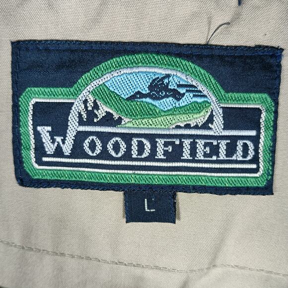 Woodfield Fishing Utility Vest Men Size Large Tan Multi Pocket Outdoor Travel - Picture 2 of 11